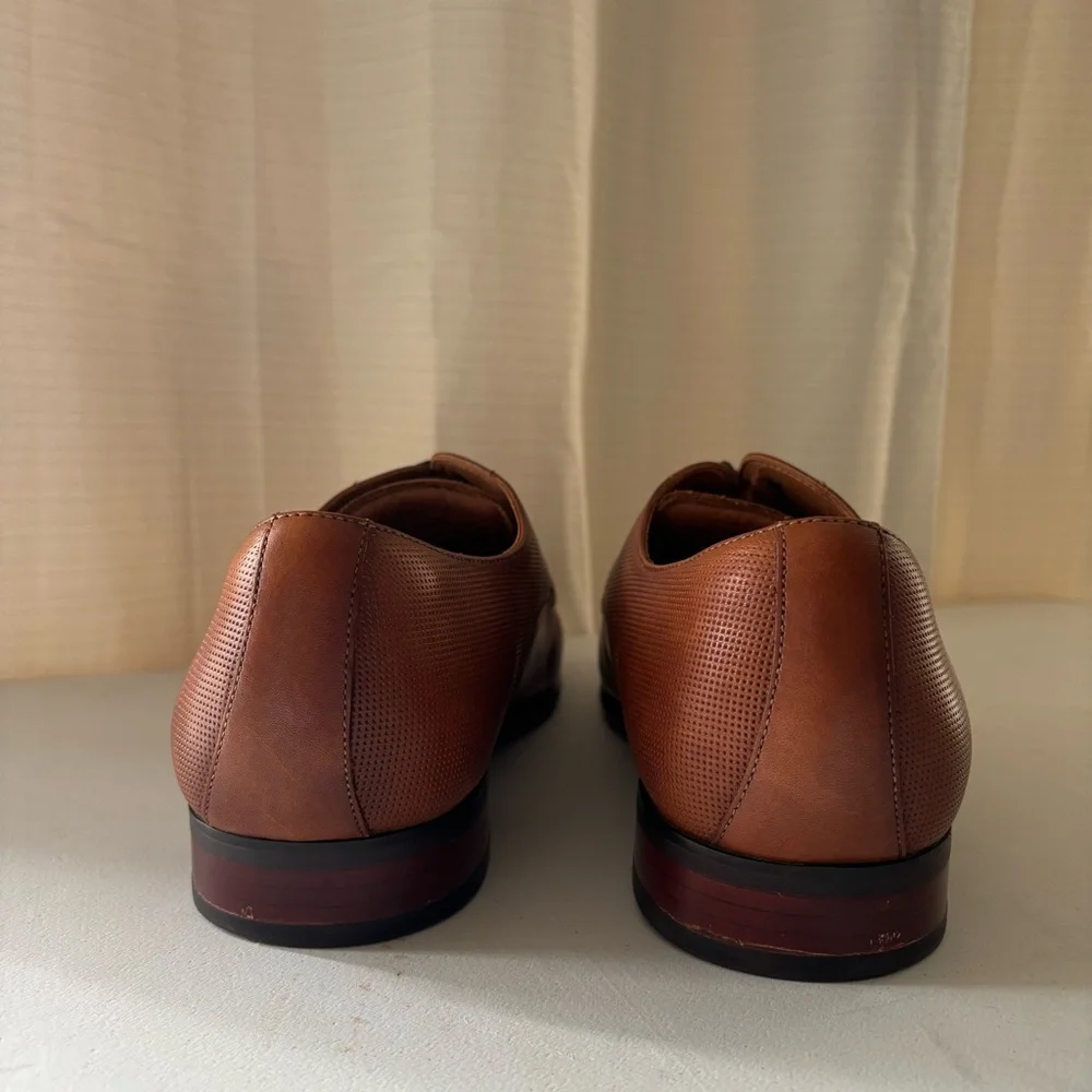 Florsheim Postino Cognac Smooth Leather Cap Toe Derby Dress Shoes 13 D Wedding